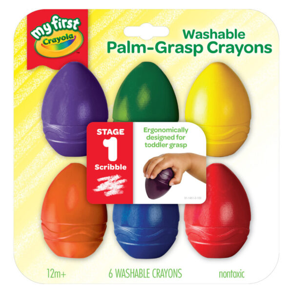 6 Palm-Grasp Washable Crayons